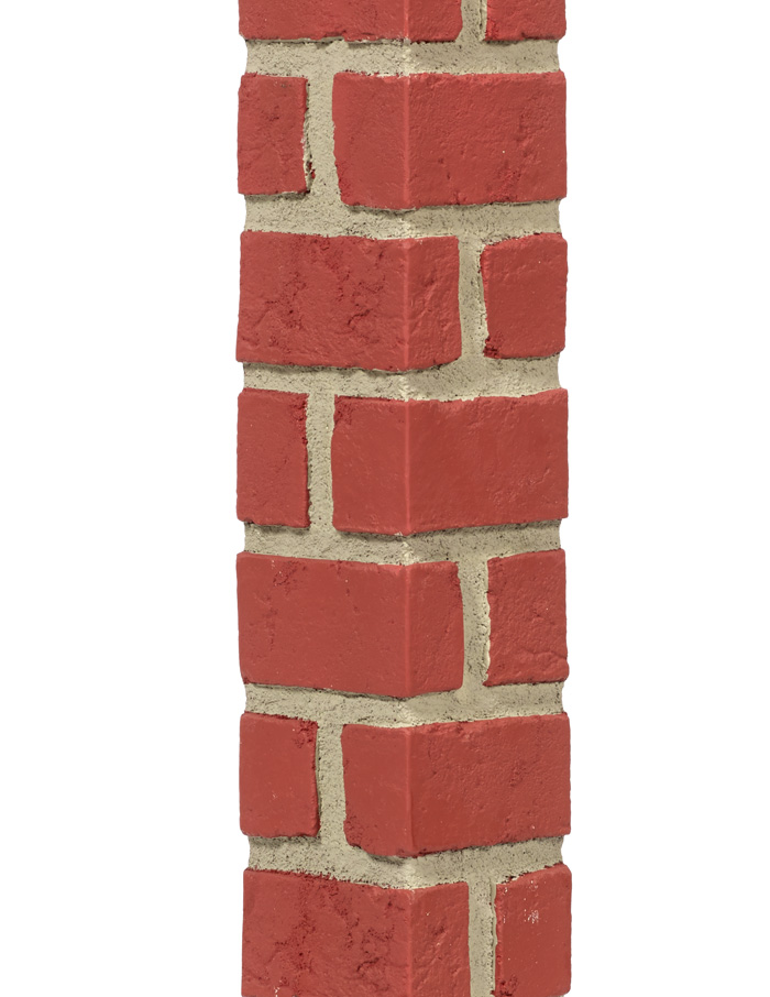 Brick Antique Corner - Red Gray Grout